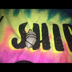 Clear quartz necklace handmade